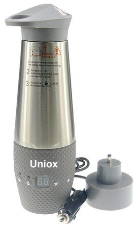 Uniox 12 Volt Electric Travel Kettle For Cars With Chrome Finish