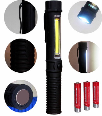 Magnetic LED Torch With 3 Red Batteries