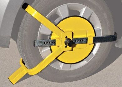 Wheels N Bits Caravan Wheel Lock In Yellow And Black Metal