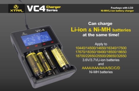 Ni-MH USB AA Battery Charger With Blue Display