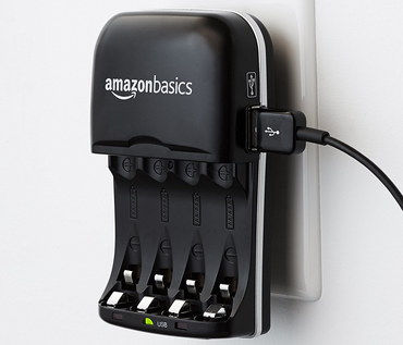 For 2 Or 4 USB Battery Charger In Black Finish