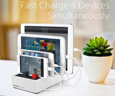 iPhone Multi Tablet Charging Station 8 Amp Multi Tablet Charging Station With White Exterior