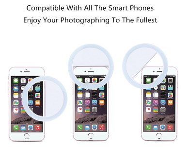 Simple Clip Selfie Light For All Smartphones Ring Fill Selfie Light For All Smartphones On White Device