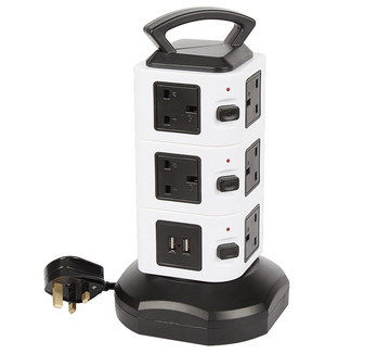 Extension Surge Protector Tower With Black Handle