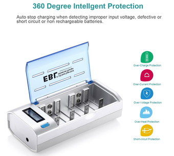 AAA Ni-MH Universal Lithium Ion Battery Charger LED Universal Lithium Ion Battery Charger In White