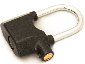 Pick Proof Long Shackle Alarmed Padlock Long Shackle Alarmed Padlock In Black With 3 Keys