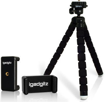 Collapsing Ball Socket Phone Tripod Mount With Clips