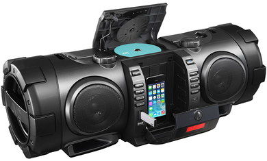 FM Radio Bluetooth DAB iPhone Dock CD Player Boom Blaster DAB iPhone Dock CD Player In All Black