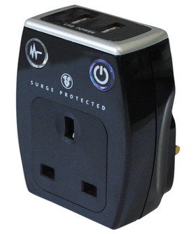 LED Light USB Power Surge Protector Small Size USB Power Surge Protector In Blue