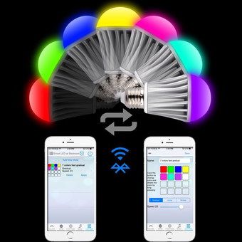 Bright Bluetooth Light Bulb With White Smartphone