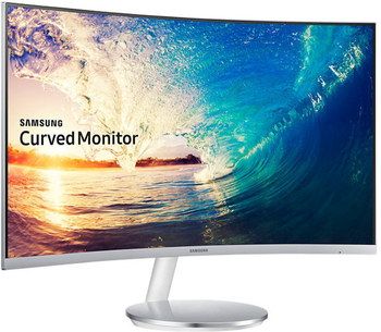 Curved HDMI Computer Monitor With Steel Support