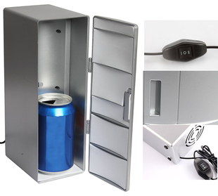 USB Mini Fridge Can Cooler With Grey Exterior