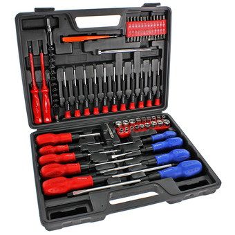 Chrome Screwdriver Set In Black Carry Case