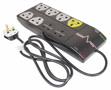 Adaptable Surge Protector Power Strip 8 Way Surge Protector Power Strip With Long Black Lead