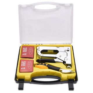 Anti-Rust Upholstery Staple Gun Bundle In Yellow Case